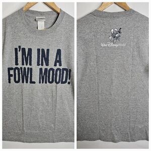 Walt Disney World Donald Duck Fowl Mood Gray Y2k TShirt Size Medium Unisex Adult